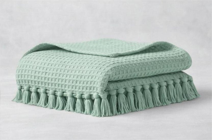 Elmia Casa Self Design King Throw for  AC Room(Cotton, Pista)