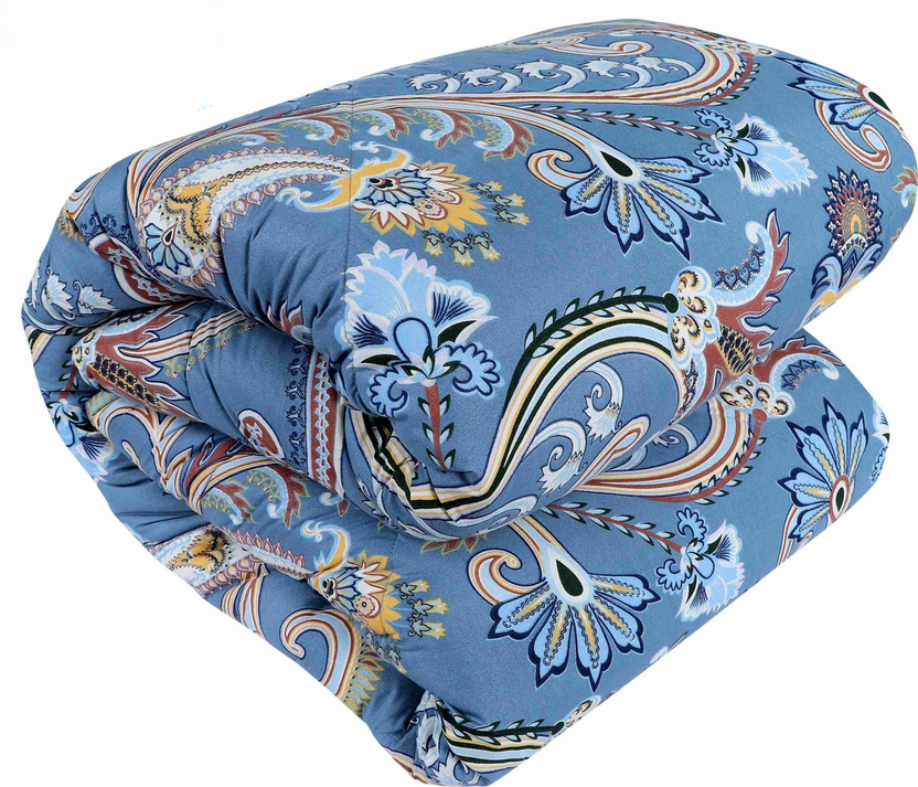Comfowell Printed Single Quilt for  Heavy Winter(Poly Cotton, Sky Bell)