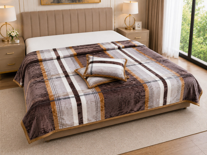 VASTRA VASTRA VATIKA Abstract King Fleece Blanket for  All Season(Polyester, Brown) - Flipkart Deal