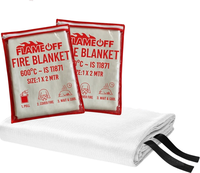FLAMEOFF Solid Single Throw for  All Season(Microfiber, White)