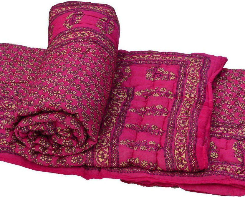 SVT Floral Single Quilt for  Heavy Winter(Cotton, DIA pink)