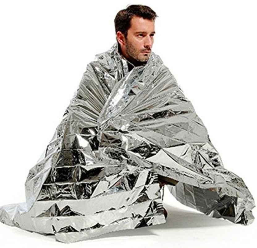 Add Gear Solid Single Thermal Blanket for  Mild Winter(Polyester, Silver, Gold)