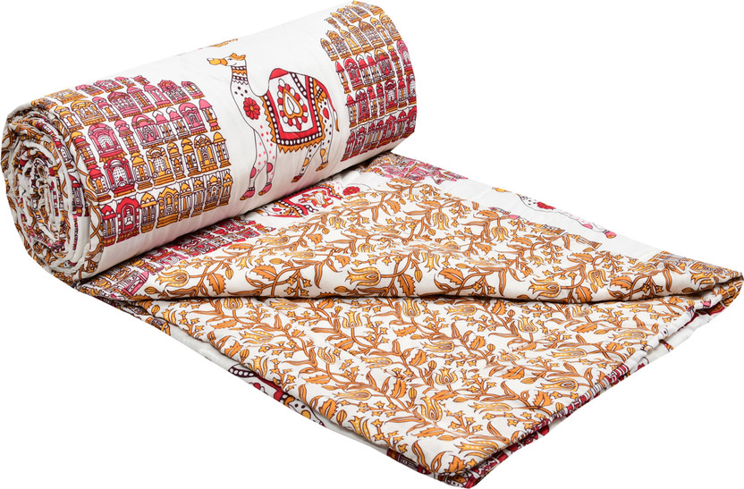 Flipkart Flipkart SmartBuy Floral Single Quilt for  AC Room(Cotton, Pink, Yellow) - Flipkart Deal