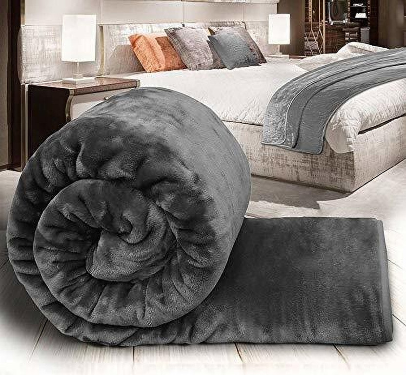 Relaxfeel Relaxfeel Floral Double Mink Blanket for  Mild Winter(Microfiber, Grey) - Flipkart Deal