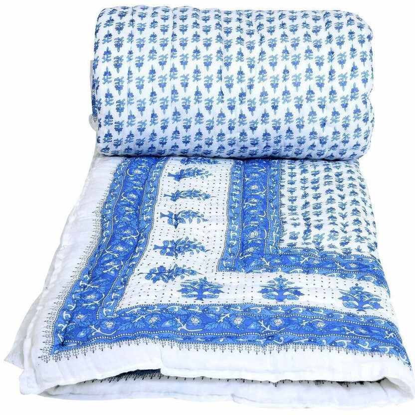 Gnudi Printed Double Quilt for  AC Room(Cotton, Multicolor)