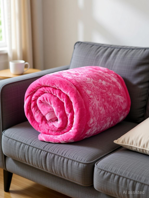 Flipkart Flipkart SmartBuy Floral Single Mink Blanket for  Heavy Winter(Microfiber, Pink) - Flipkart Deal