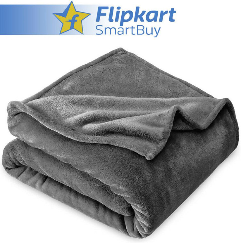 Flipkart SmartBuy Solid Single AC Blanket for  AC Room(Polyester, Grey)