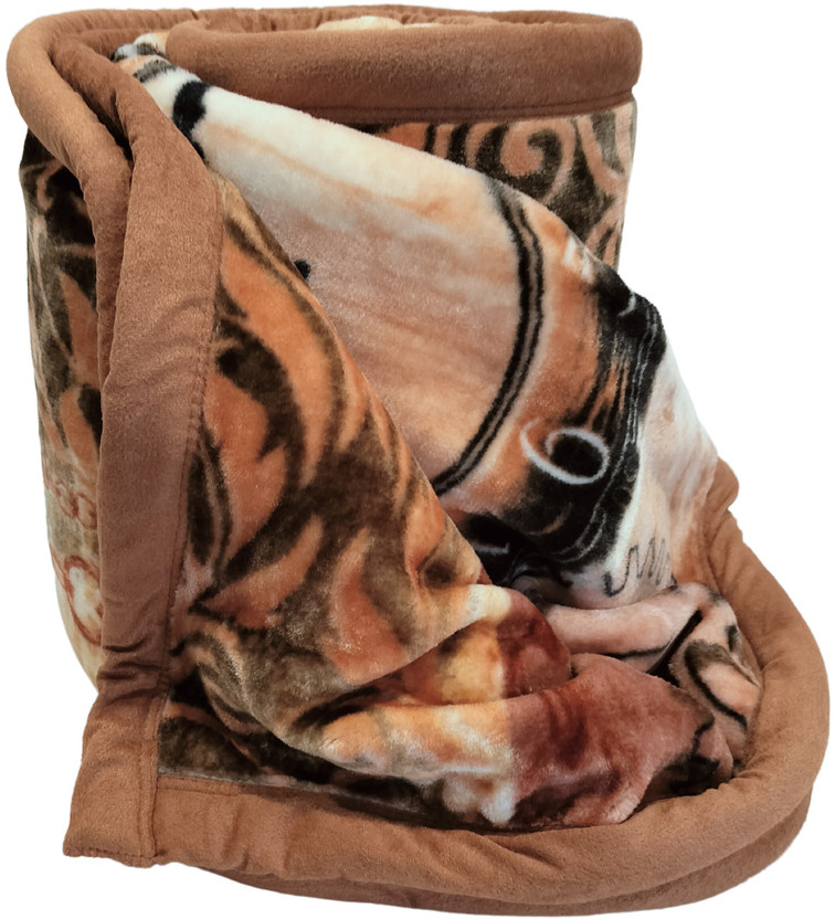 WARMZY Floral Single Weighted Blanket for  Heavy Winter(Polyester, Rust Numeric)