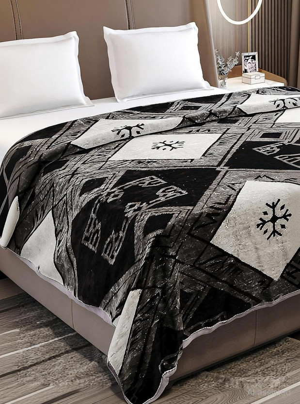 MONTE CARLO Printed Double Mink Blanket for  Mild Winter(Polyester, Multicolor)