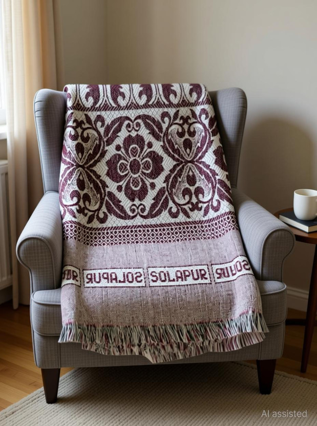 GONE TEXTILES Printed Queen Quilt for  Mild Winter(Cotton, chocolate)