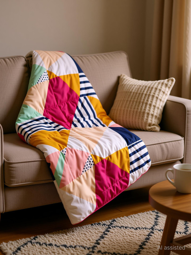 Livpure Smart Printed Single Quilt for  Heavy Winter(Microfiber, Multicolor Geometric)