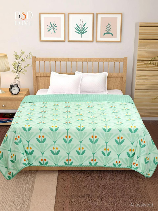 BSB HOME Printed Double Dohar for  AC Room(Cotton, Multicolor)