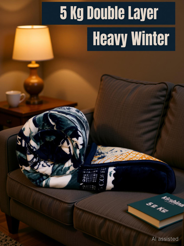 kirshinaENTERPRISES Printed King Weighted Blanket for  Heavy Winter(Polyester, Multicolor - 2)