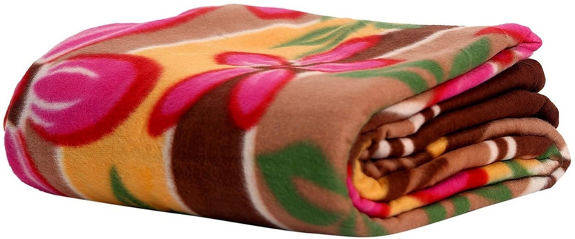 Suthar's Floral Single Fleece Blanket for  AC Room(Polyester, Multicolor)