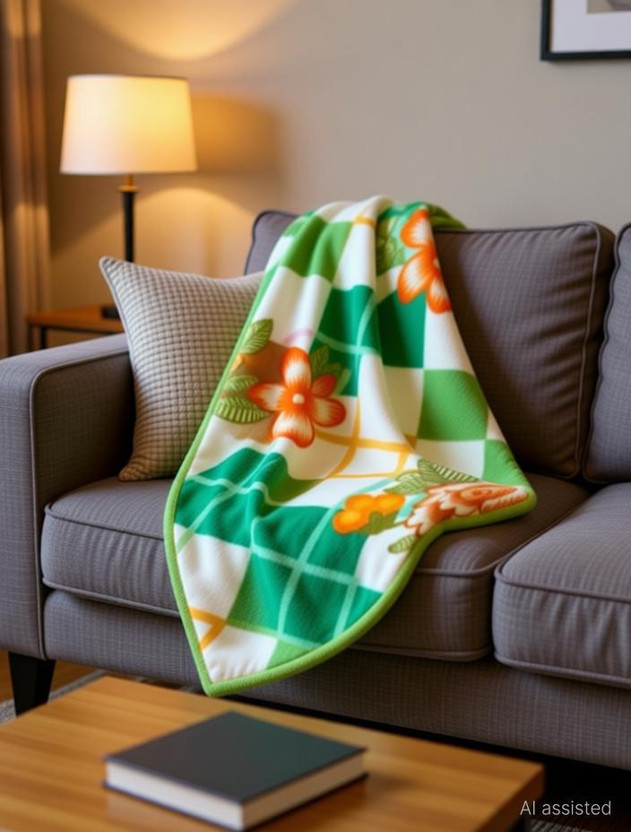 SPANGLE Printed Single Fleece Blanket for  AC Room(Polyester, Multicolor)