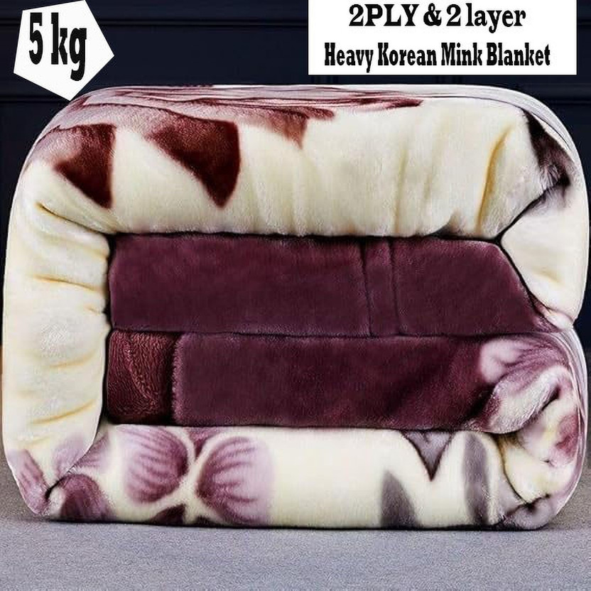 HOLYKRAFT Floral Double Weighted Blanket for  Heavy Winter(Polyester, Multicolor)