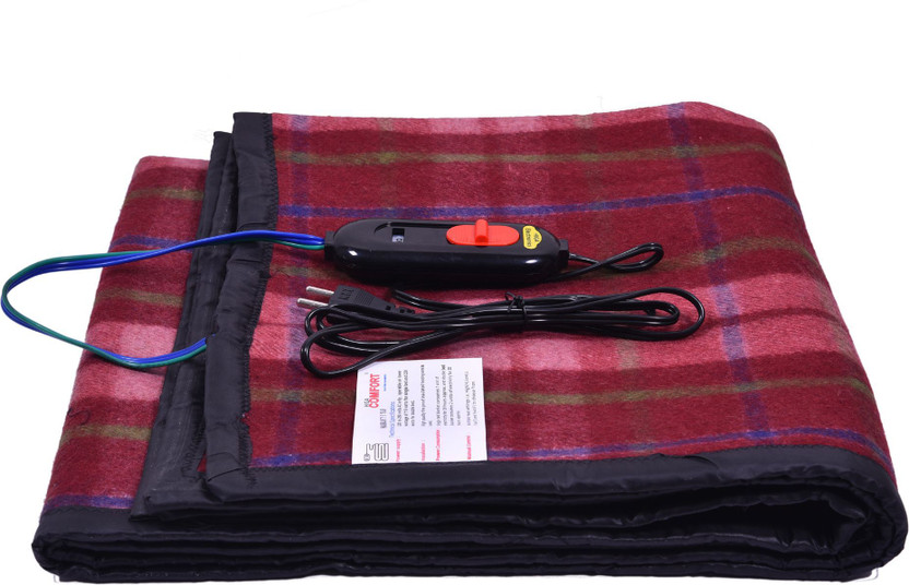 Higa Comfort Checkered Single Electric Blanket for  Heavy Winter(Woollen Blend, Multicolor)