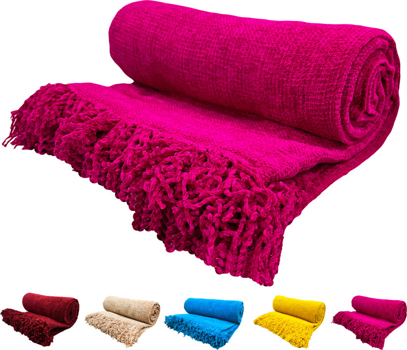 Fashion Throw Solid Crib Throw for  AC Room(Polyester, Pink)