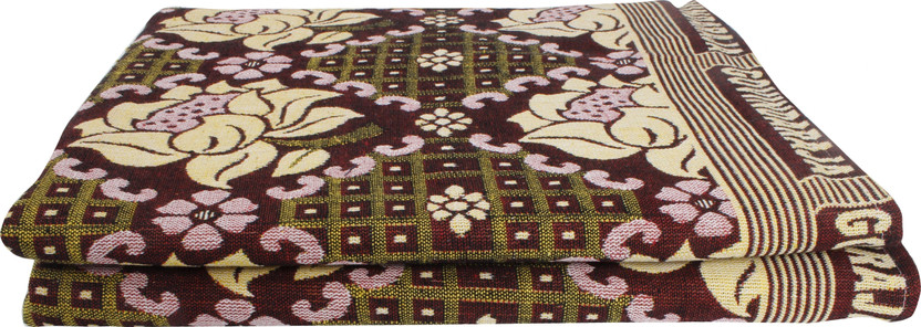Saagar Tex Floral Double AC Blanket for  Heavy Winter(Cotton, Brown)