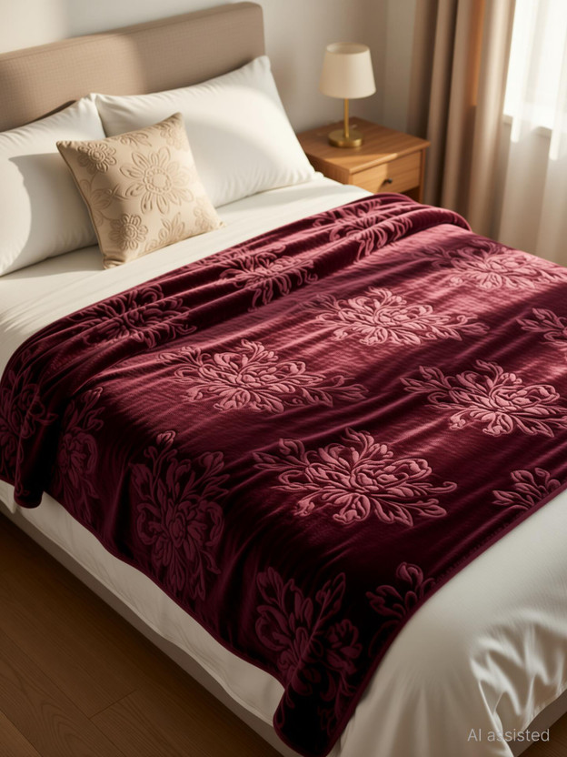 Flipkart Flipkart SmartBuy Floral Double Mink Blanket for  Heavy Winter(Microfiber, Brown) - Flipkart Deal