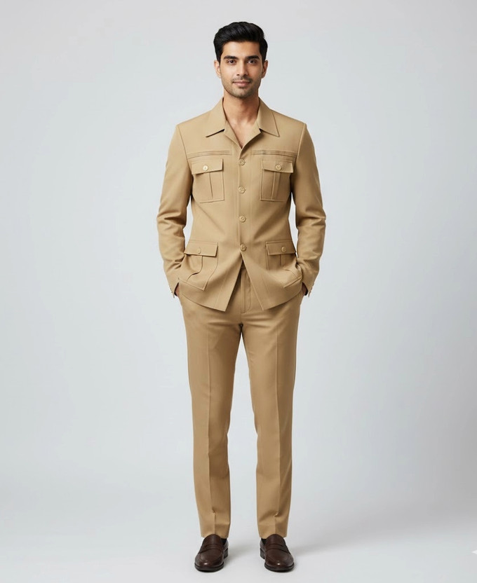 BEARFIT BEARFIT Solid Tuxedo Style Festive & Wedding Men Blazer(Gold) - Flipkart Deal