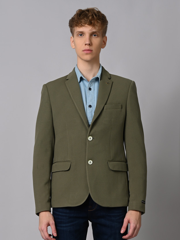 KILLER Solid Single Breasted Casual Men Blazer(Light Green)