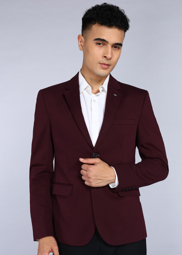 KILLER Solid Single Breasted Casual Men Blazer(Purple)