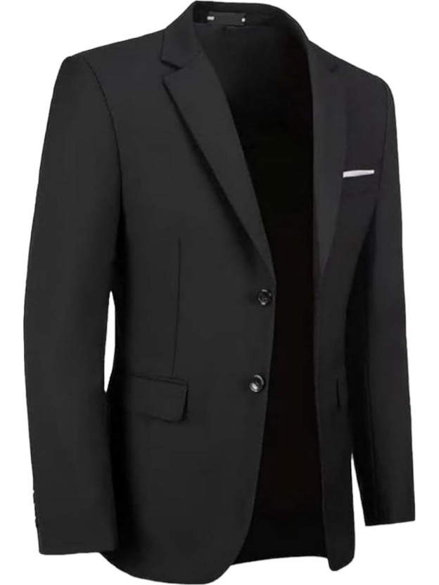 Men bazar Solid Single Breasted Party, Formal, Festive Men Blazer(Black)