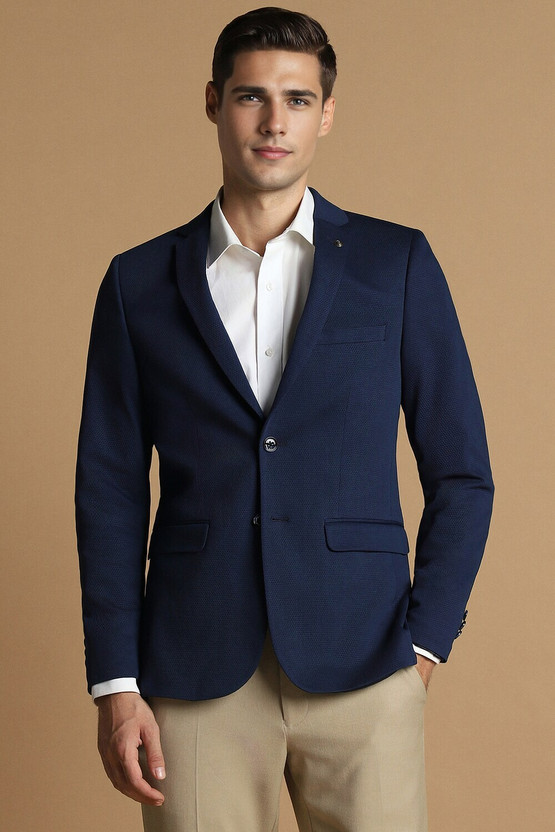 Allen Allen Solly Self Design Single Breasted Formal Men Blazer(Dark Blue) - Flipkart Deal