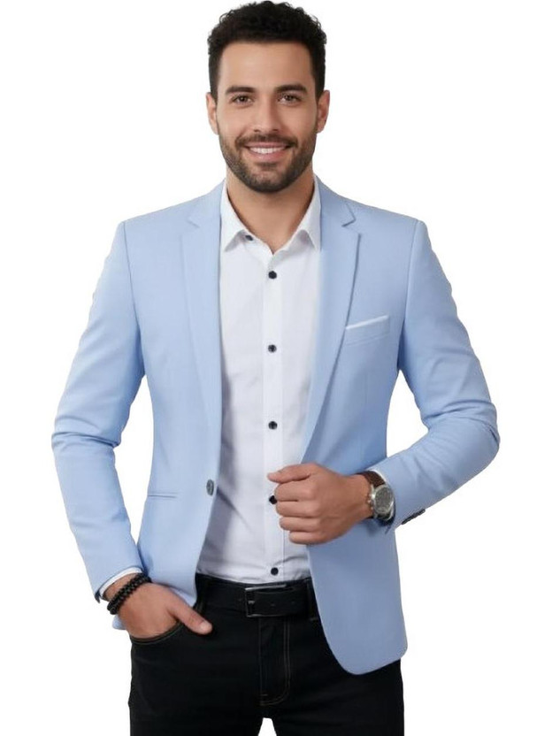 Darbar Darbar In Solid Single Breasted Casual, Festive & Wedding, Formal, Lounge Wear, Party Men Blazer(Blue) - Flipkart Deal