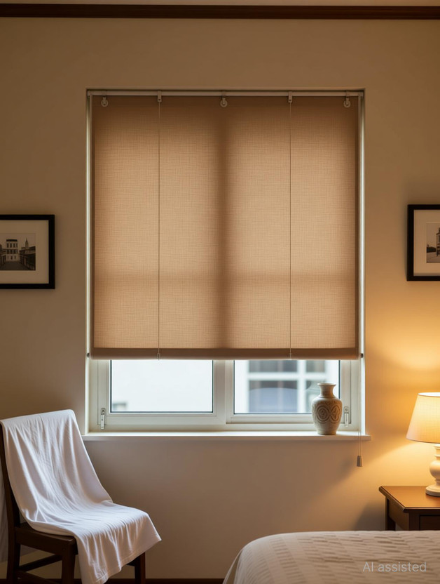 Dhori Roller Blind Hand Drawn On Ceiling(Bamboo, 153 cm x 121 cm, (5.02 ft x 3.97 ft))