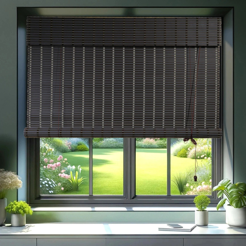 RK DECOR Roller Blind Cord Drawn On Window(Polyvinyl Chloride (PVC), 213 cm x 91 cm, (6.99 ft x 2.99 ft))