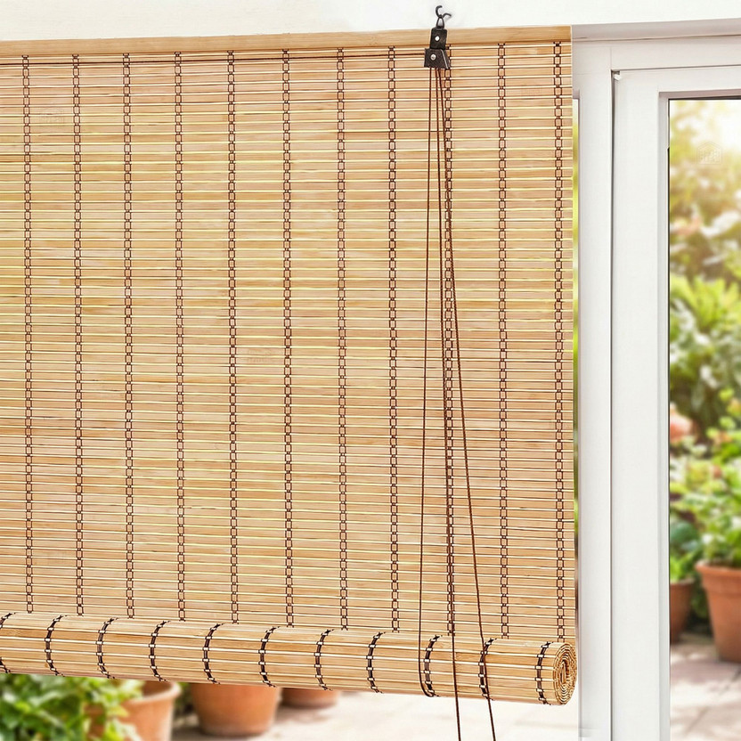 Story@Home Roller Blind Cord Drawn On Window(Bamboo, 152 cm x 91 cm, (4.99 ft x 2.99 ft))
