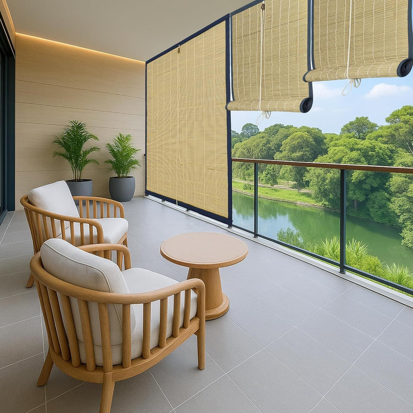 Adity Roller Blind Hand Drawn On Ceiling(Bamboo, 214 cm x 153 cm, (7.02 ft x 5.02 ft))