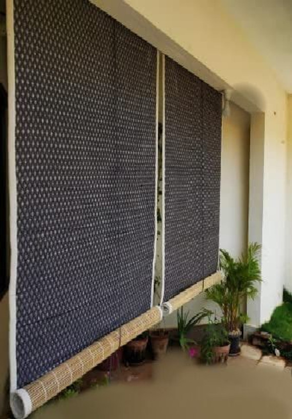 HSD Roller Blind Cord Drawn On Ceiling(Bamboo, 182.88 cm x 152.4 cm, (6.0 ft x 5.0 ft))