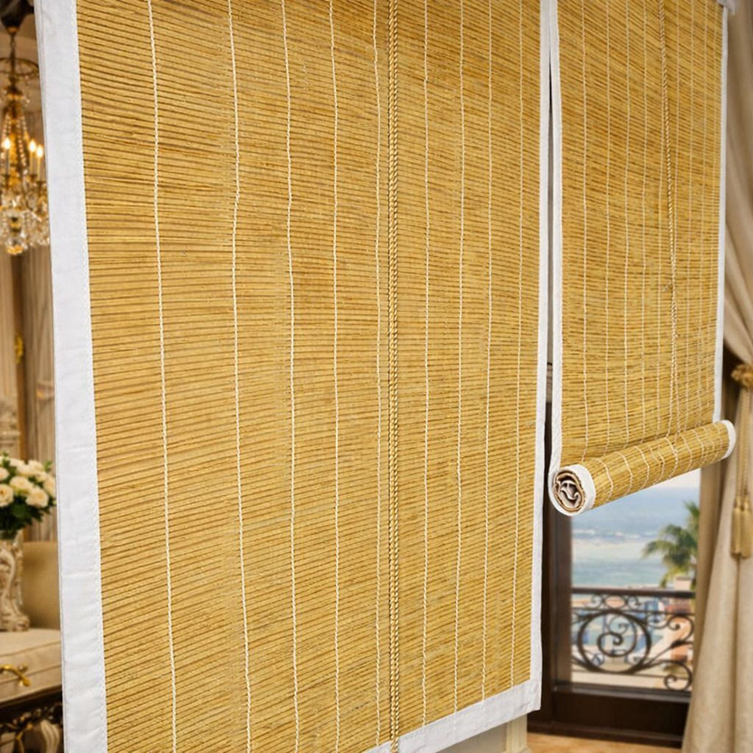 HSD Roller Blind Hand Drawn In Window(Bamboo, 305 cm x 91.45 cm, (10.01 ft x 3.0 ft))