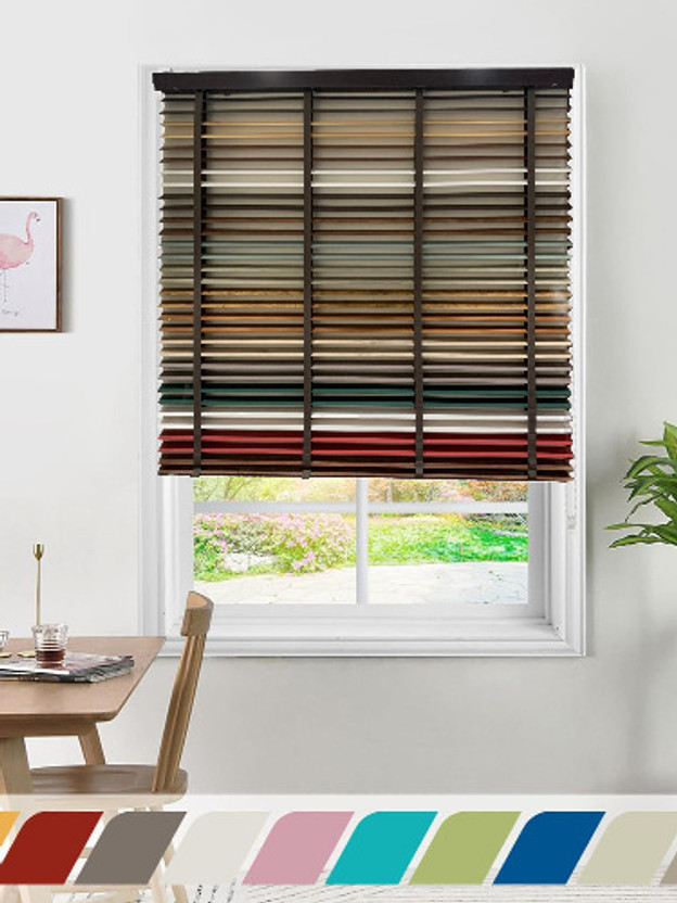 GD GUPTA AND COMPANY Venetian Blind Cord Drawn On Window(Wood, 152 cm x 103 cm, (4.99 ft x 3.38 ft))