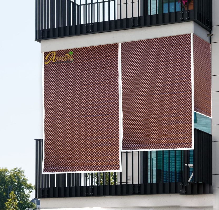 Aangad Roller Blind Hand Drawn In Window(Bamboo, 213 cm x 121 cm, (6.99 ft x 3.97 ft))