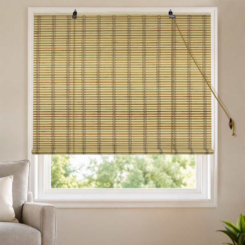 Hippo Hippo Roller Blind Cord Drawn On Window(Wood, 153 cm x 92 cm, (5.02 ft x 3.02 ft)) - Flipkart Deal