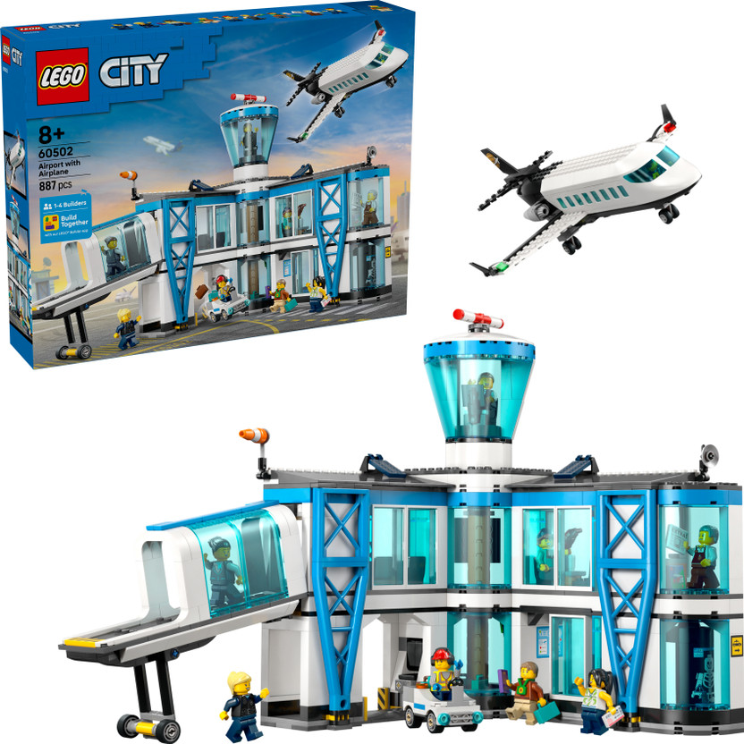 LEGO City Airport with Airplane Toy Model Airport Set 60502(Multicolor)