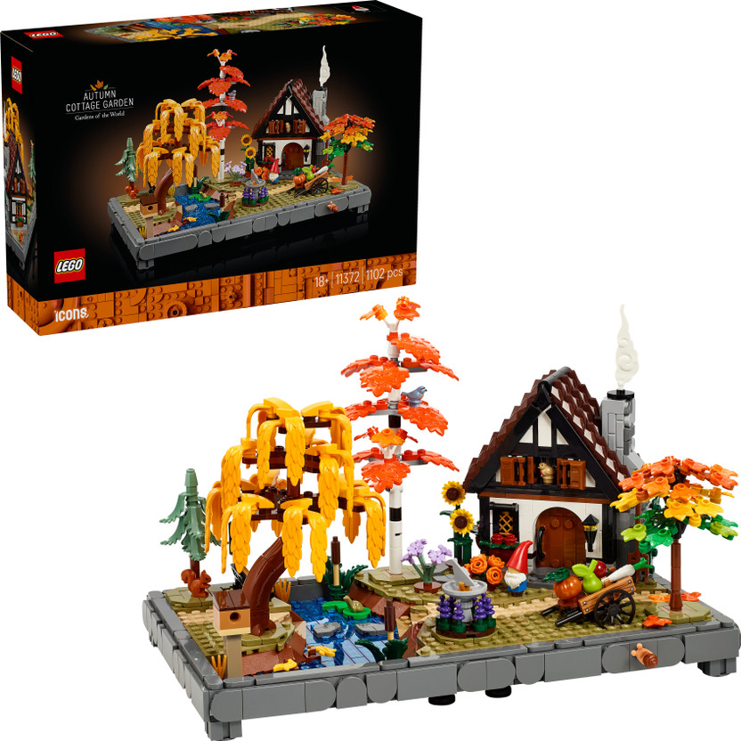 LEGO Icons Autumn Cottage Garden Model Building Kit 11372(Multicolor)