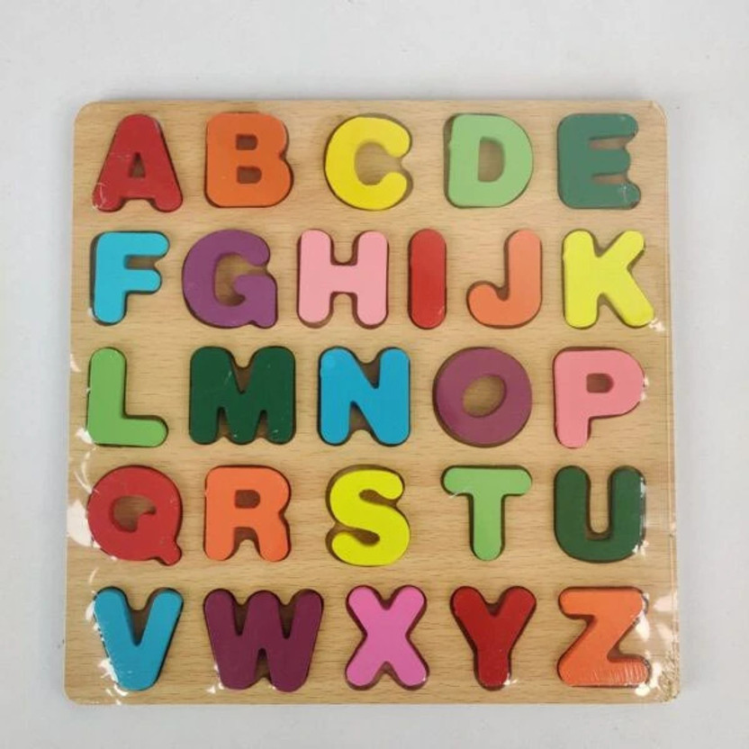 GAMLOID Down Price 3D Wooden Educational learning A To Z English Alphabets Board(Multicolor)