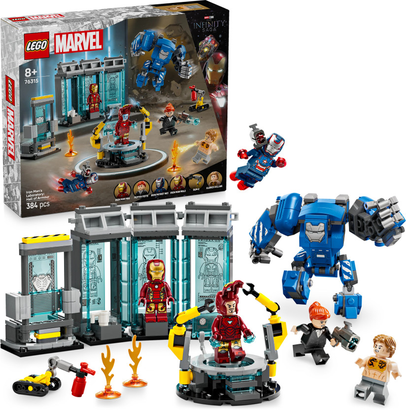 LEGO Marvel Iron Mans Laboratory: Hall of Armor with Minifigures 76315 Blocks Toys(Multicolor)
