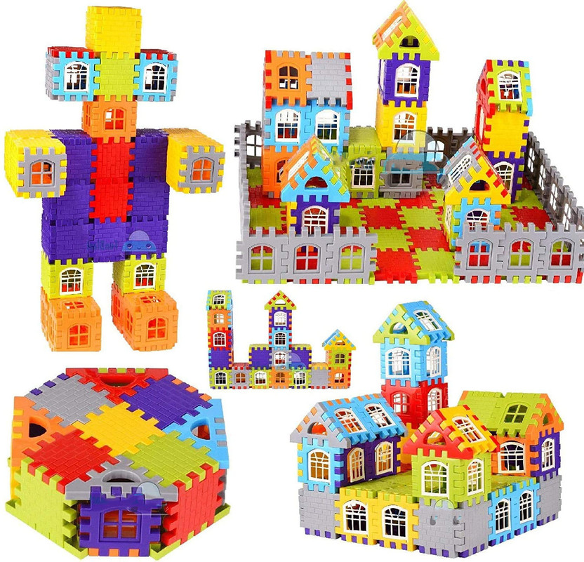 GAMLOID Low Price Happy House Building Blocks Learning/Educational Puzzle Kids Gift Toy(Multicolor)