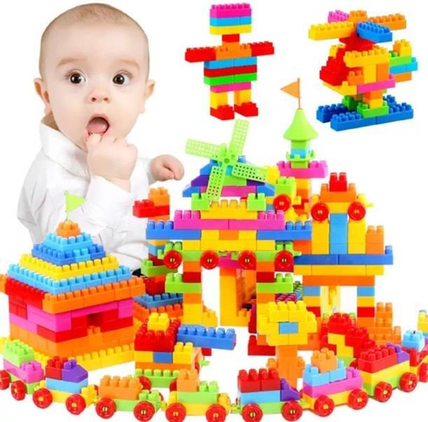 Willyard BEST BUY 100+pieces (92 Pieces +8 Tyres)Toys For Kids Skill Development,Hand Eye cordination, Non-Toxic | Brain Building |Creative |Learning toy/toys Improve Logical Thinking And Cognitive Skills Of KidsPuzzle Game Fun Plastic Colorful Pattern House Indoor Outdoor Fun Game(Multicolor)