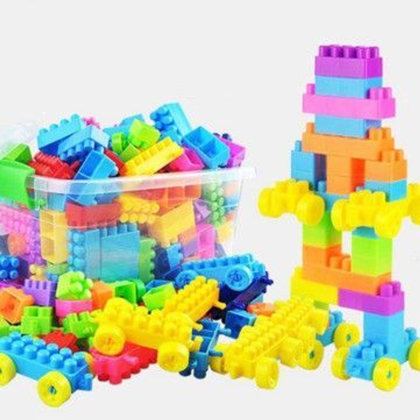 SellVera SellVera 52 Block + 8 Wheels 60+ Pcs Building Bricks and Blocks for Kids with Wheel(Multicolor) - Flipkart Deal