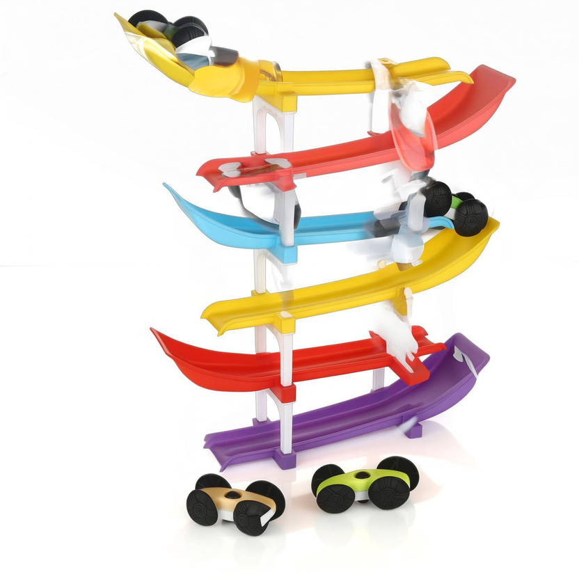 SOVETO Racer Ramp Car Sliding Toy 6 ramps & 4 cars for Kids(Multicolor)