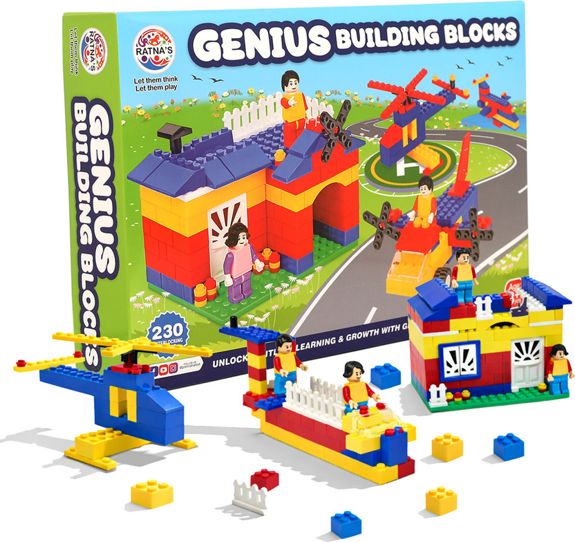 Ratnas Genius Building Blocks (7616) 230 pcs Blocks Game(Multicolor)