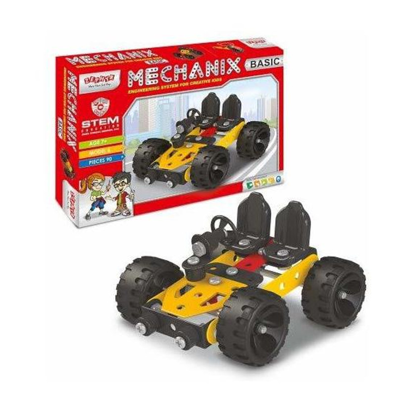 MECHANIX Basic Series, 90 Pieces in The Game, Can Make 6 Different Models, Made in India Game, for 7+ Years of Kids(Multicolor)
