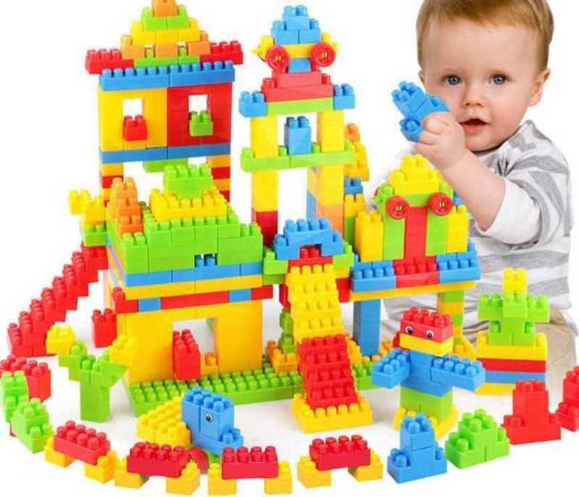Willyard BABY GIFT 100+(92 Pieces +8 Tyres)Pcs Building Blocks for Kids, Puzzles Games Bricks Toys Sets with Wheel, Block Game, Educational Toys for Kids and Children Building Construction Toys Building Set(Multicolor)